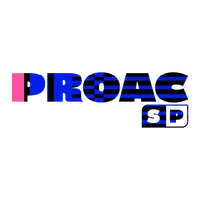 Logo do ProAC, com letras grossas nas cores rosa, preto e azul escuro.